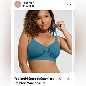 Feelingirl Smooth Seamless Wireless Bra — Teal